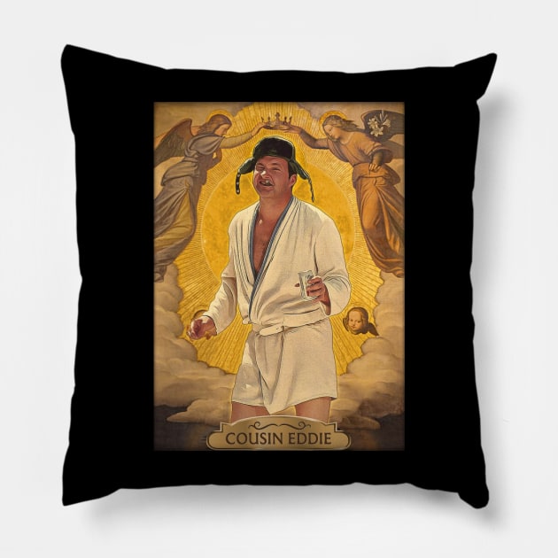 Saint Cousin Eddie // Christmas Vacation Fan Art Pillow by darklordpug