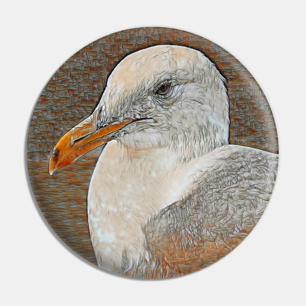 Gull Close-Up No.1 Pin by MaryLinH