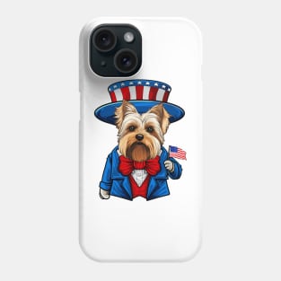 Funny 4th of July Biewer Terrier Dog Phone Case
