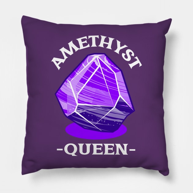 Amethyst Queen Crystal Gem Jewel Spiritual Pillow by Witchy Ways