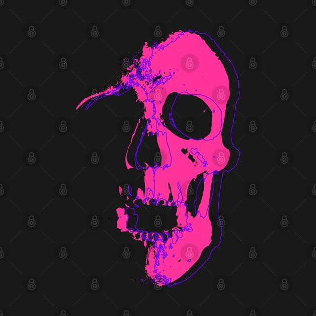 Neon Pink Skull by CJ Ramirez