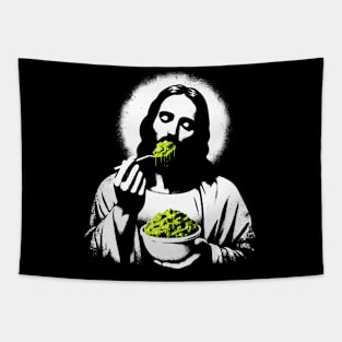 Jesus Christ Eating Guacamole Avocado Tapestry