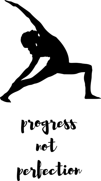 yoga - progress not perfection Kids T-Shirt by Lionik09