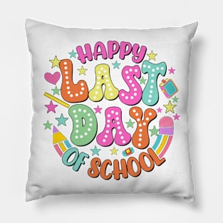 Happy Last Day Of School Dalmatian Dots Testing Day Teacher Pillow