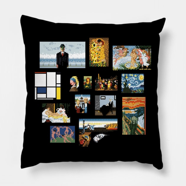 Pixel art gallery Pillow by Just Keep Creating