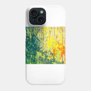Yellow green and red abstract painting Phone Case