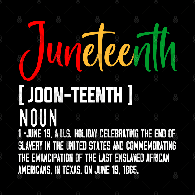 Juneteenth Definition June 19 1865 African American Freedom by adil shop