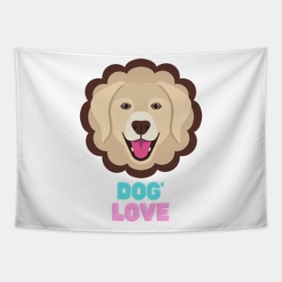 Love dogs my family Tapestry