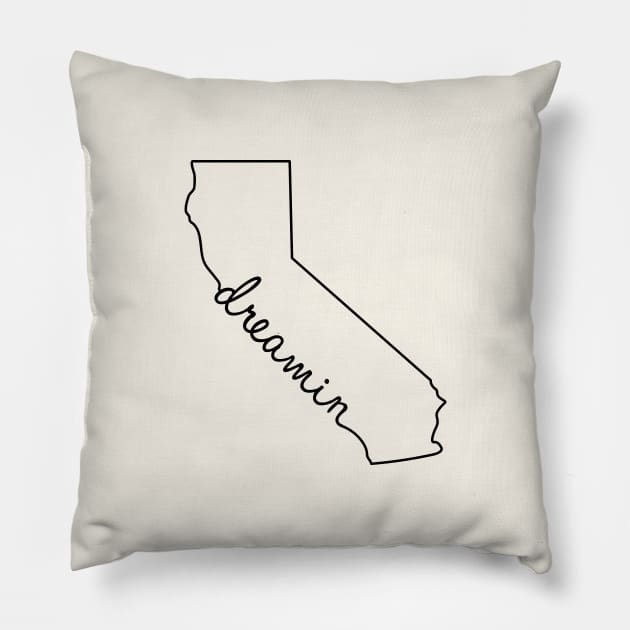 CALIFORNIA DREAMIN Pillow by UNITED STATES OF TEES