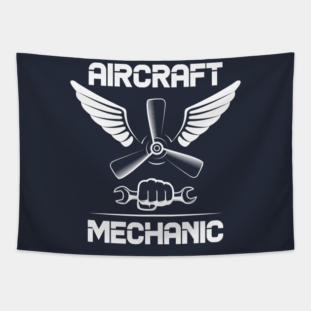 Airplane Aircraft Mechanic Aviation Tapestry by chidadesign