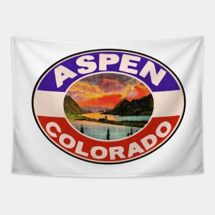 Ski Aspen Colorado Skiing Winter Sports Snowboarding Vintage Style Tapestry