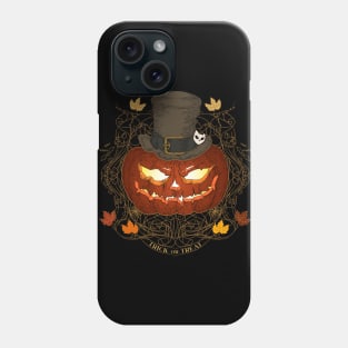 Halloween pumpkin original illustration. Jack o Lantern Trick or treat. Phone Case