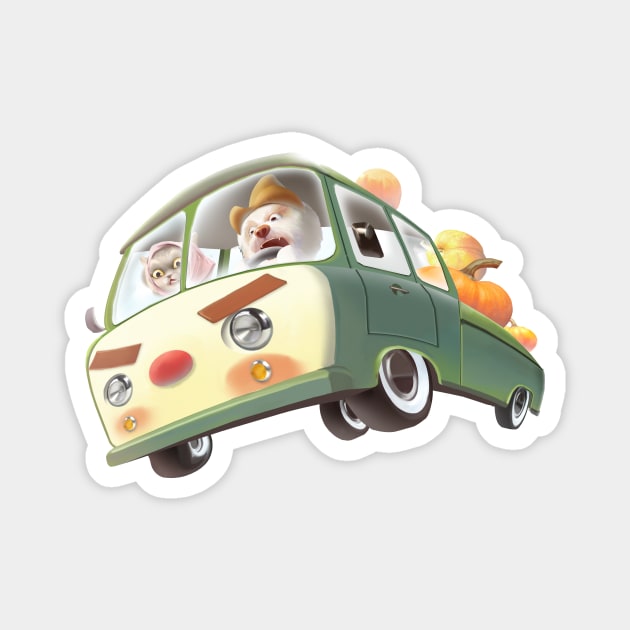 Pumpkin Truck Magnet by zkozkohi