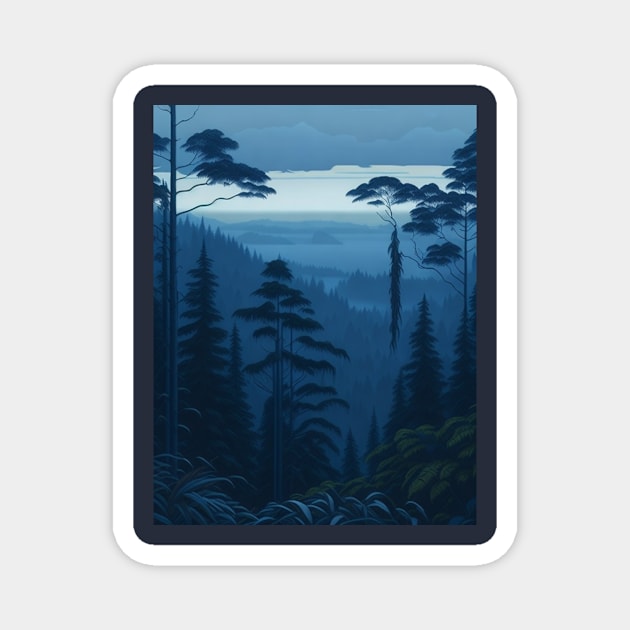 Blue Dusk Forest View #1 Magnet by Vision Outlet