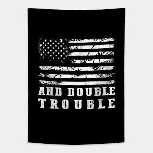 Distressed American Flag Double Trouble Legend Tapestry