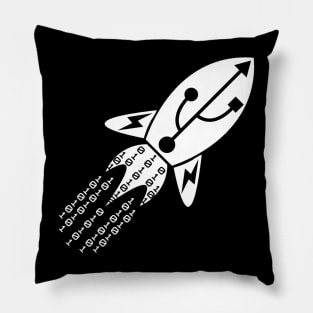 Machine Learning Rocket | Data Science Logo White Pillow