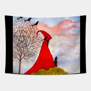 Red Witch Spell for Love Tapestry