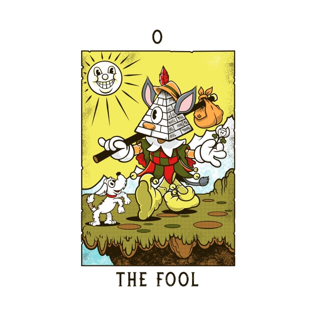 The Fool - Mystical Medleys - Vintage Cartoon Tarot (white) by Mystical Medleys