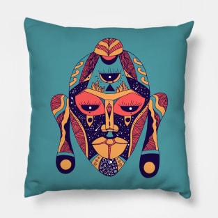 Retro Triad African Mask 7 Pillow