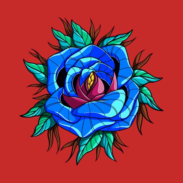 Blue rose by InkSmith