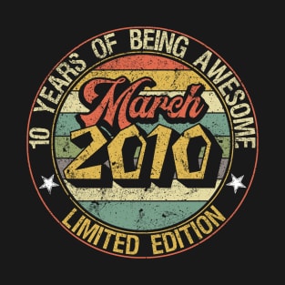 born March 2010 Vintage Gift T-Shirt