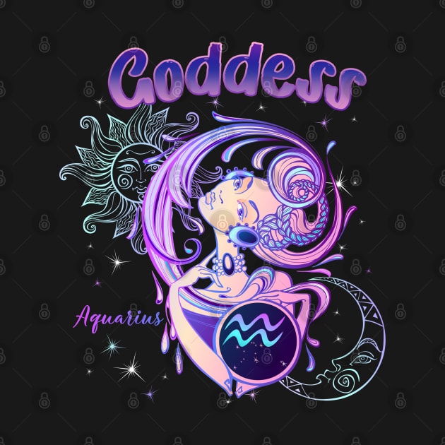 Zodiac Aquarius Goddess Queen Horoscope by The Little Store Of Magic