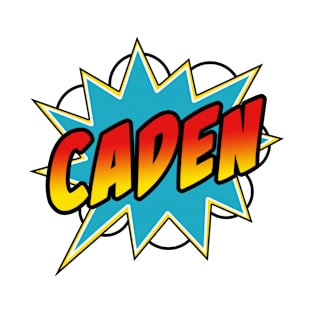 Boys Caden Name Comic Book Superhero T-Shirt