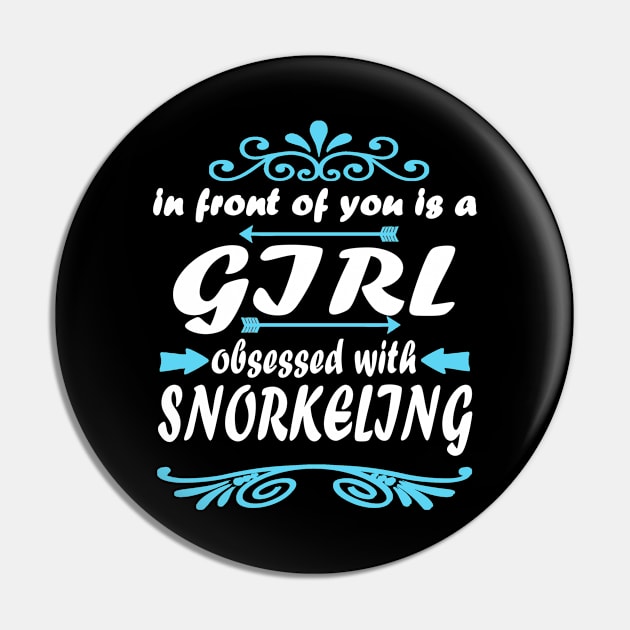 Snorkeling Sea Girl Power Gift Accessory Pin by FindYourFavouriteDesign