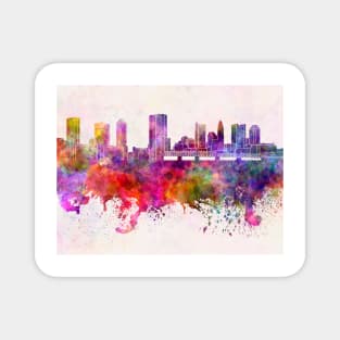 Columbus skyline in watercolor background Magnet
