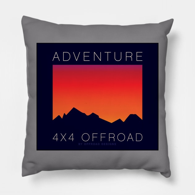 4x4 Offroad Adventure - Sunset Pillow by OFFROAD-DESIGNS