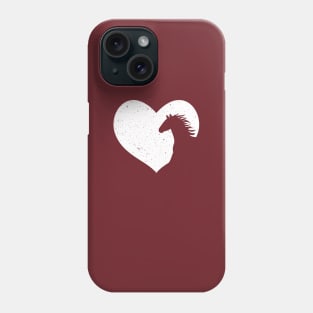 Heart with Horse Silhouette - Distresses Horseback Riding Equestrian Gift Phone Case