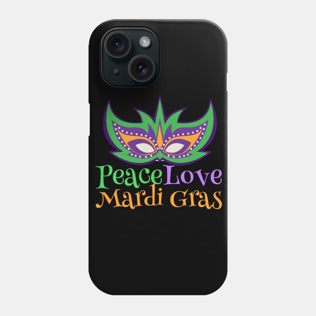 Peace Love Mardi Gras Phone Case by epiclovedesigns