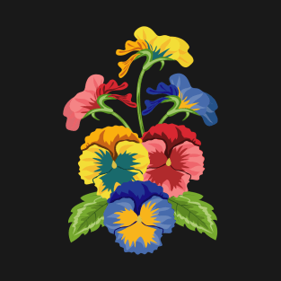 Pansy Flower Art T-Shirt