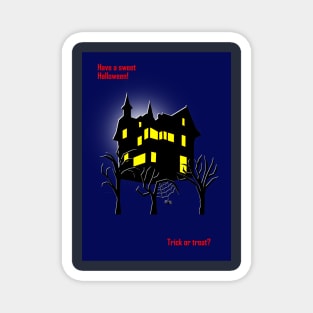 Halloween. House on the hill Magnet