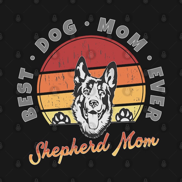 German Shepherd Mom Retro Sunset by RamoryPrintArt