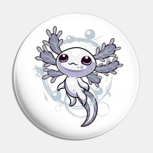 Axolotl kawaii  Black &White Pin