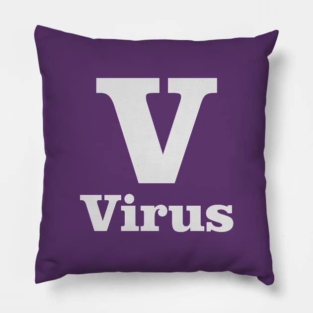 V For Virus Phonetic Alphabet in Pandemic Pillow by umarhahn