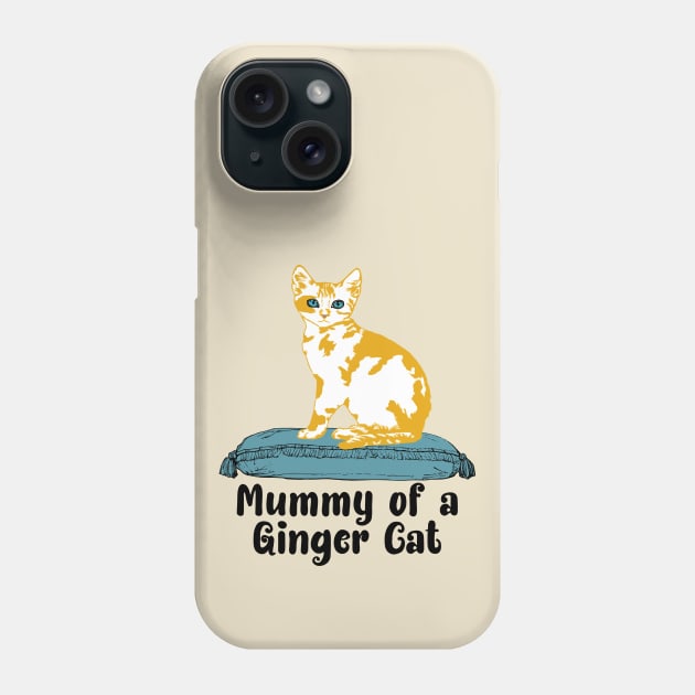 Ginger Cat Sitting on Pillow Phone Case by Miozoto_Design
