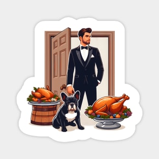 French Bulldog Thanksgiving Magnet