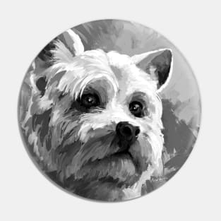 Yorkshire Terrier Dad Black and White Pin