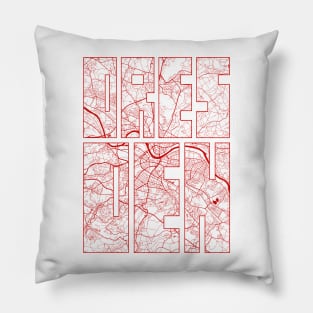 Dresden, Germany City Map Typography - Oriental Pillow