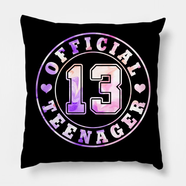 13th Birthday Official Teenager Girls Pillow by FloraLi