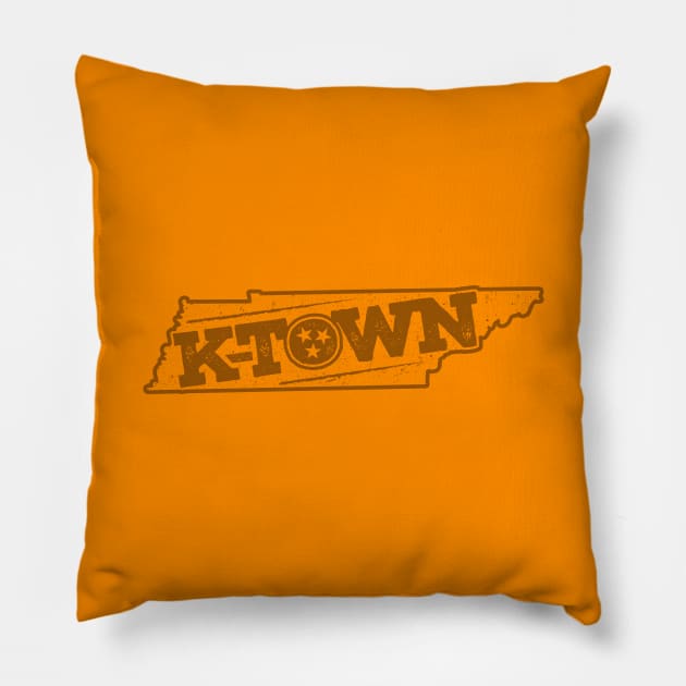 K-Town Tennessee (Dark on Orange) Pillow by jepegdesign