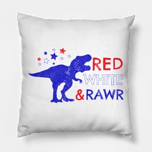 Red white & Rawr  Vintage for the 4th of July Pillow