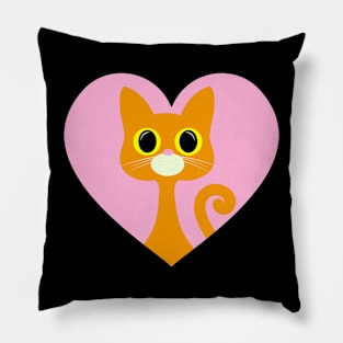 Orange tabby cat love Pillow