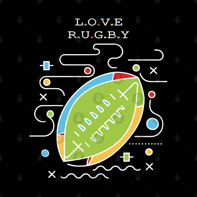 Love rugby by Fashioned by You, Created by Me A.zed