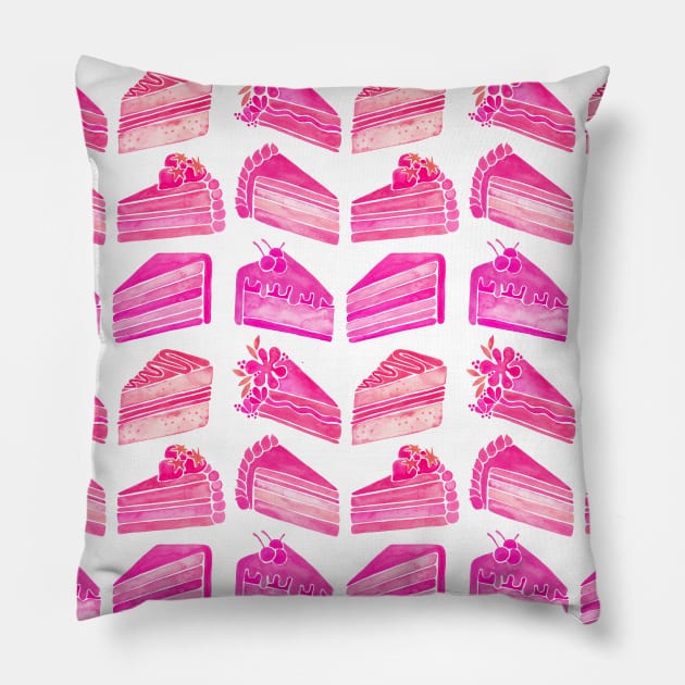 Pink Cake Slices Pillow by CatCoq