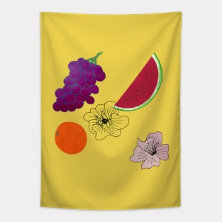 Fruits on Yellow Tapestry