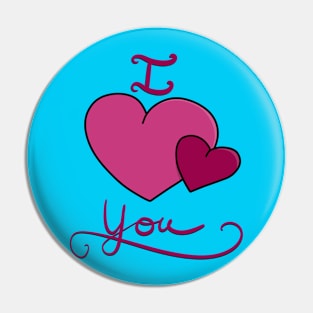 I love you double hearts Pin