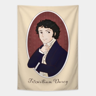 Cute Mr. Darcy Jane Austen Illustration Tapestry